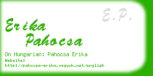 erika pahocsa business card